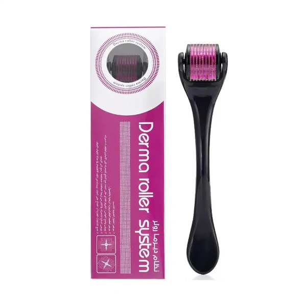 Close-up of a 0.5mm titanium microneedling derma roller being sanitized for professional at-home acne scar treatment.