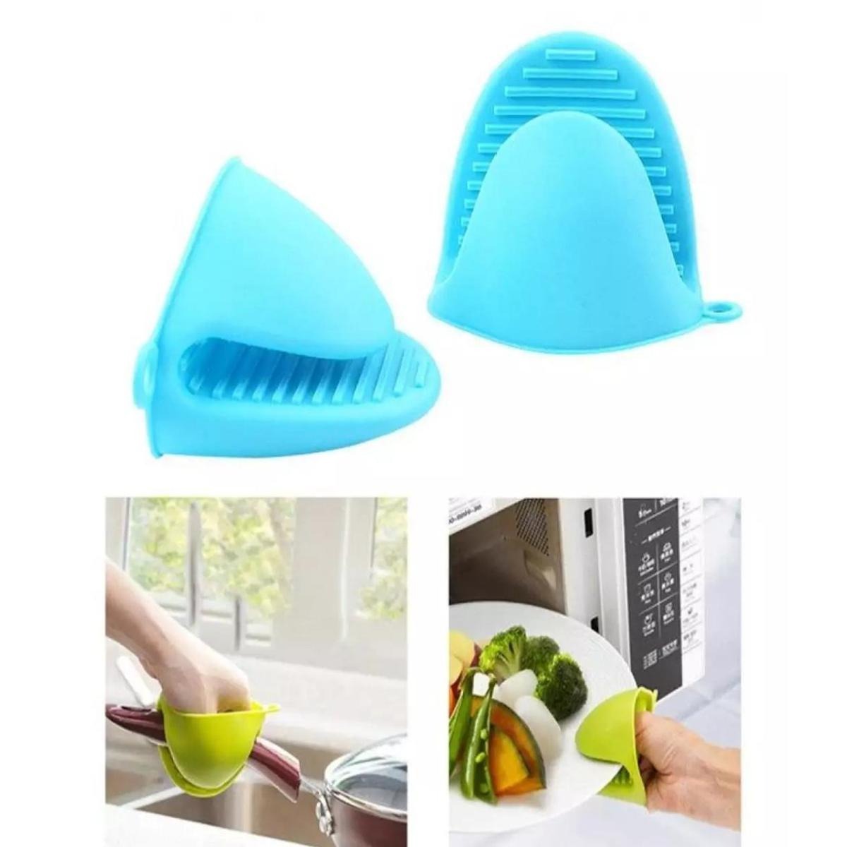 1 Pair Silicone Heat Resistant Glove Clip – Non-Slip Insulation Pot & Bowl Holder, Cooking and Baking Oven Mitt (Random Color)