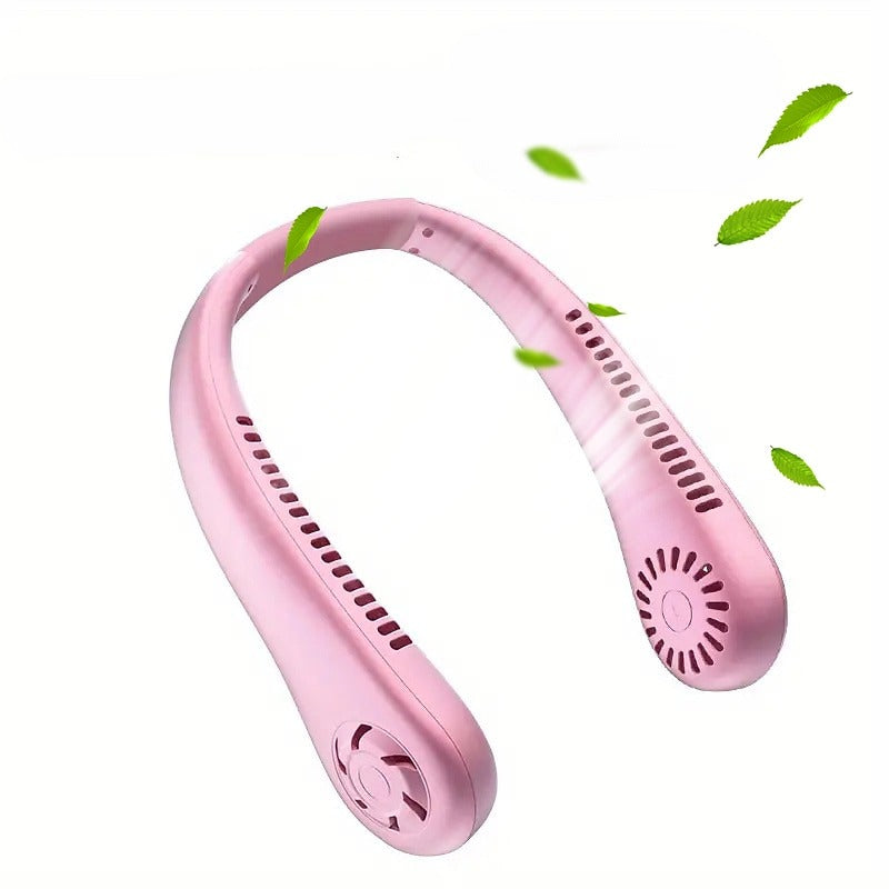 USB Rechargeable Neck Fan | 3 Modes Fan Speed | 360 Rotation Neck Hanging Fan With Box | C-Type Charging Cable Included