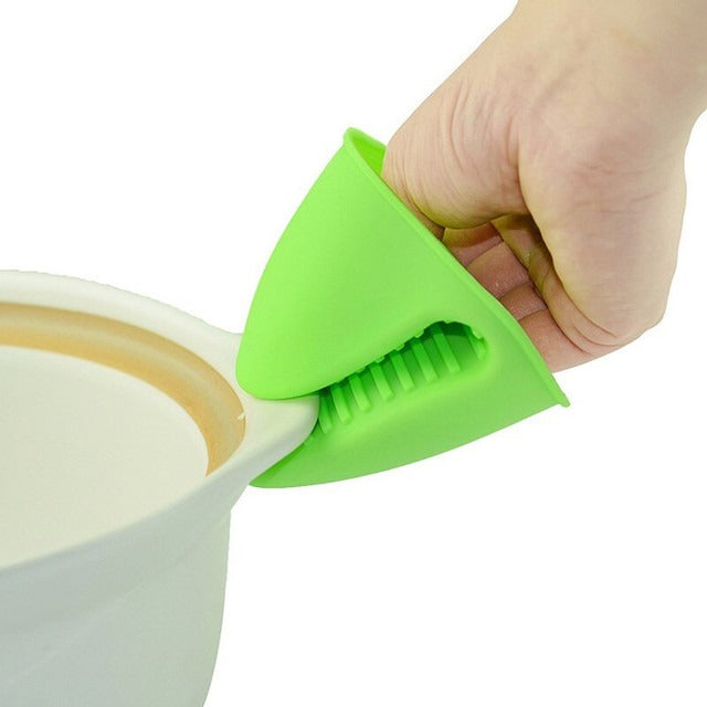1 Pair Silicone Heat Resistant Glove Clip – Non-Slip Insulation Pot & Bowl Holder, Cooking and Baking Oven Mitt (Random Color)