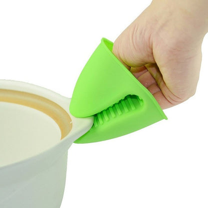 1 Pair Silicone Heat Resistant Glove Clip – Non-Slip Insulation Pot & Bowl Holder, Cooking and Baking Oven Mitt (Random Color)