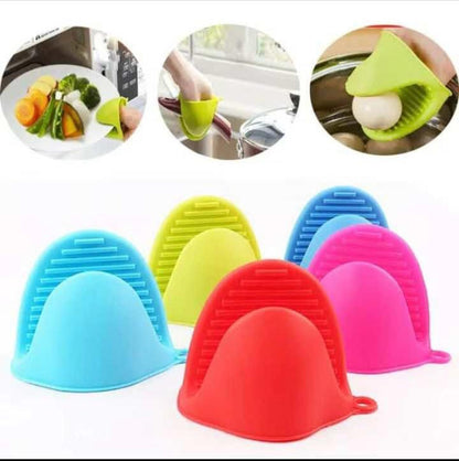 1 Pair Silicone Heat Resistant Glove Clip – Non-Slip Insulation Pot & Bowl Holder, Cooking and Baking Oven Mitt (Random Color)