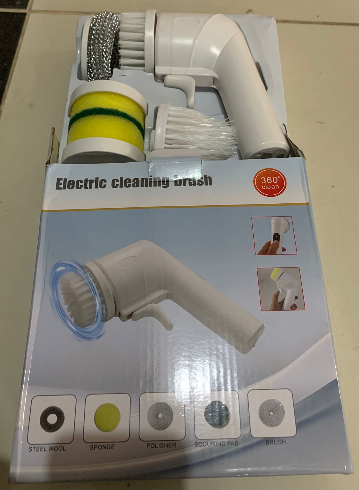 Handheld Electric Spin Scrubber – Effortless Deep Cleaning in Minutes