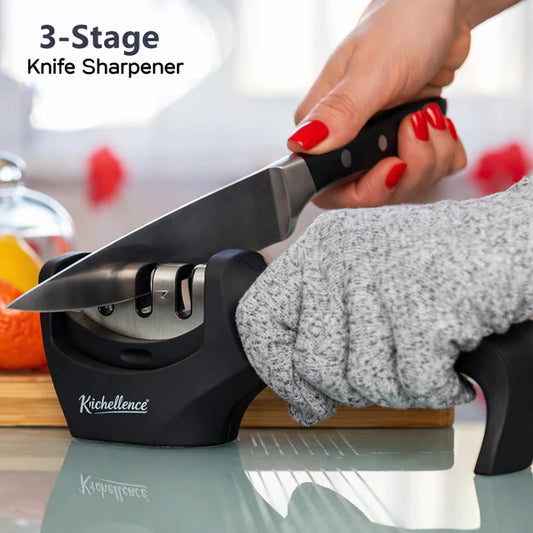 🔪 3-Stage Professional Knife Sharpener – Bring Dull Knives Back to Life!