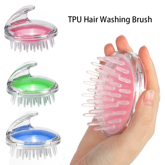Hair Wash Brush & Scalp Massage Comb – Anti-Dandruff Silicone Shampoo Brush | Hair Growth Massager | Random Color