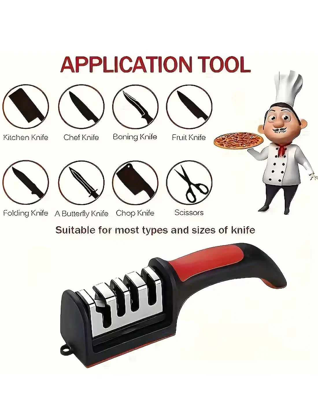 🔪 3-Stage Professional Knife Sharpener – Bring Dull Knives Back to Life!